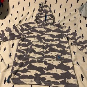 Mini Boden Boys Sharks Toweling Hoodie Sim Cover Up Size 6-7 years